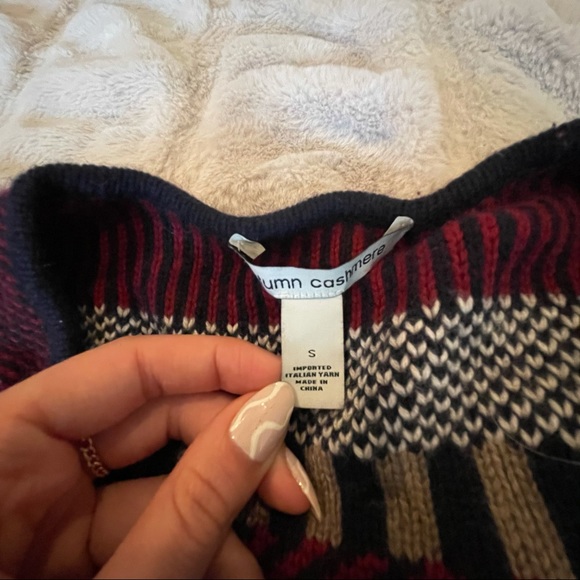 Autumn Cashmere Fair Isle Fringed Drape Cardigan - Picture 6 of 6